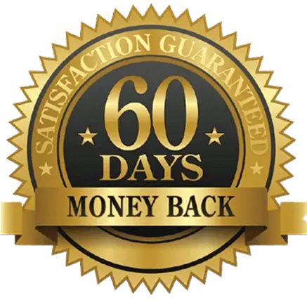 60-Day Money Back Guarantee seal for Oradentum dental supplement