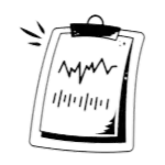 Oradentum health monitoring icon with wave and bar graph